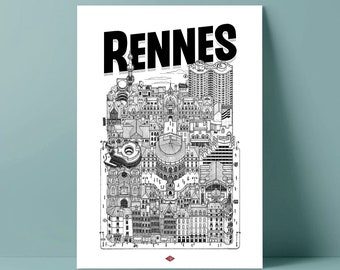 Rennes poster by Docteur Paper