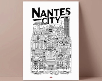 Nantes City poster by Docteur Paper