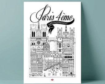 Affiche de Paris 4ème par Docteur Paper