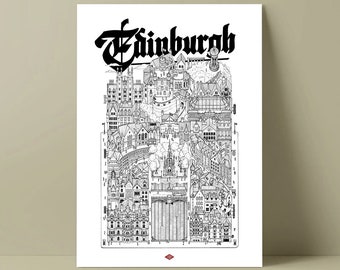 Edinburgh poster by Docteur Paper