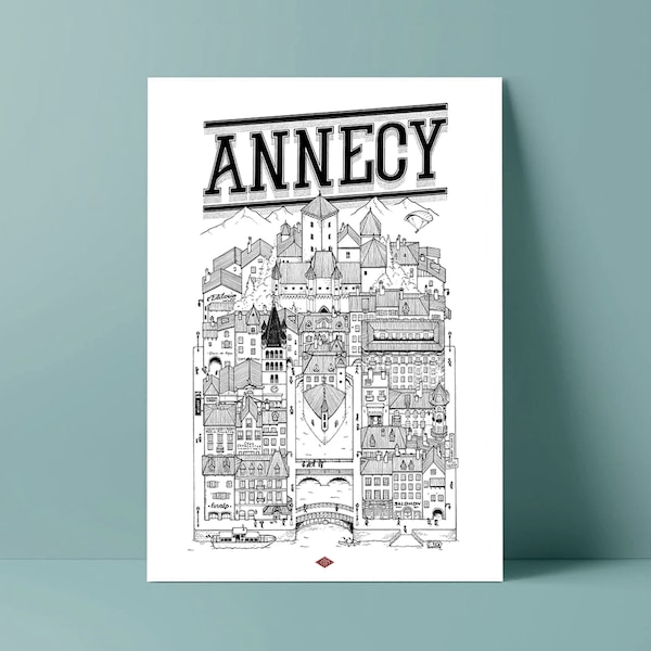 Affiche de la ville d'Annecy par Docteur Paper