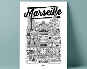 Poster of Marseille by Docteur Paper