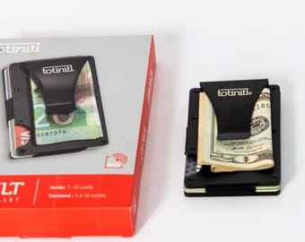 Totinit Vault Metal RFID Wallet Money Clip Minimalist Black