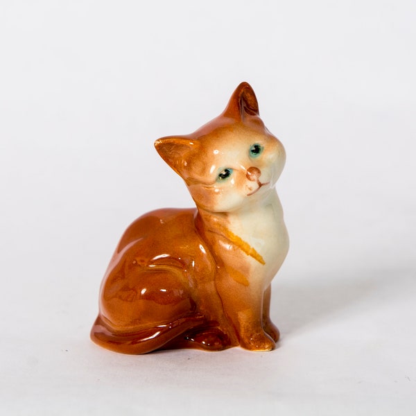 Beswick Brown Orange Cat Kitten Figurine 3"