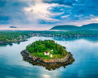 Impression photo : phare de Curtis Island, Camden Harbour, Maine