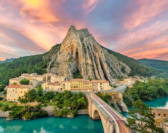 Photographie de Provence, Sisteron et la Durance, affiche murale du sud de la France