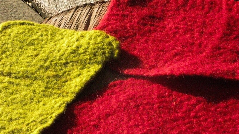 Useful UK Craft Supplies -- Rectangle of Handmade Felt - Various Colors - Dimpled Merino Wool - Christmas not far away
