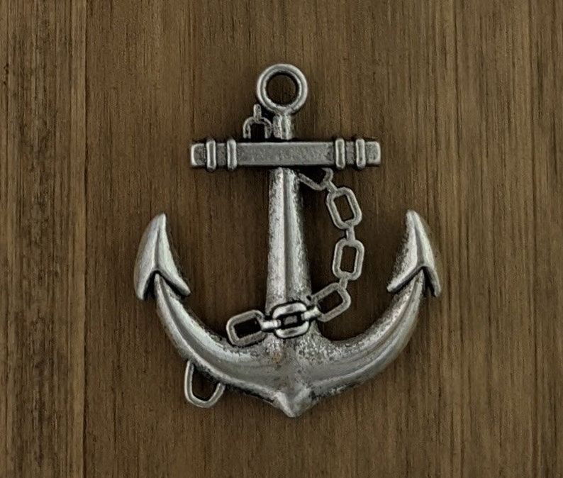 Anchor Pendant 7 Pcs / Pkg Antique Silver 33mm Lead Etsy