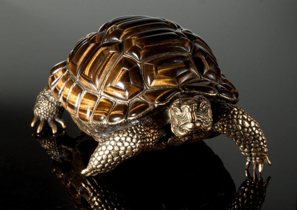 Turtle sculpture bronze sculpture of a turtle animalistic Etsy