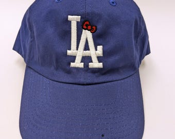 Gorra de los LA Dodgers: Lazo de Hello Kitty, gorra de béisbol bordada