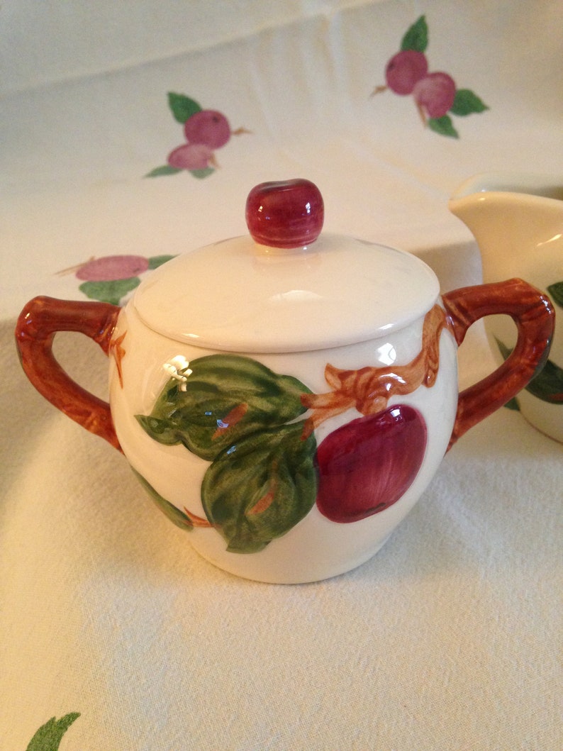 Franciscan Apple Cream & Sugar Bowl Set USA 40's MINT Etsy