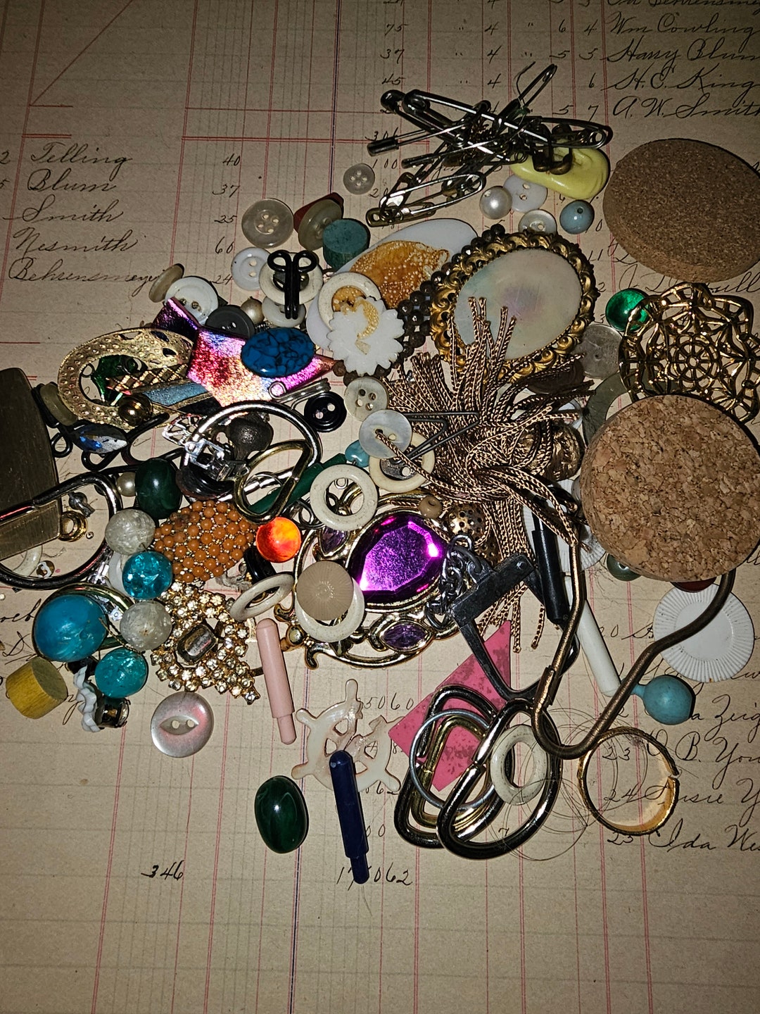 Vintage Antique Mod Junk Jewelry 6 Ounce Lot Small Tiny Parts and ...