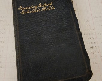 Vintage Antique Sunday School Scholars Holy Bible