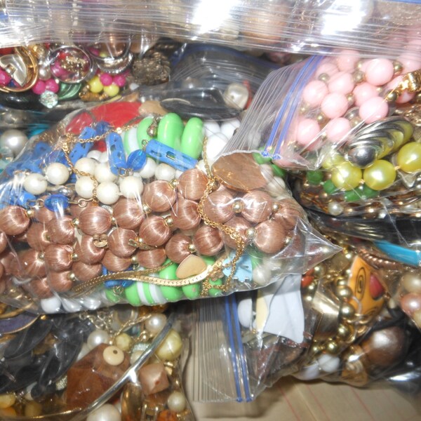 SALE! Inventory Reduction SALE!  Over 1 LB Vintage Junk Jewelry Grab Bag Lot Craft Destash