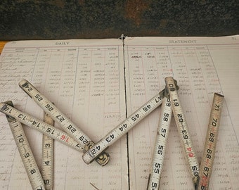 Vintage Antique Lufkin Wood Folding Ruler Measuring Tool