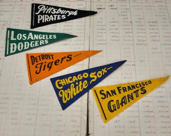 Vintage Antique MLB Baseball Pennants