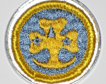 Girl Scout Cadette Badge Necklace WORLD TREFOIL 1963-1979 Authentic Scout Patch Embroidered OOAK Necklace Novelty Gift Cadette Girl Scouts