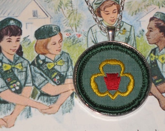 Girl Scout Badge Necklace My Troop Junior Scouts Cloth Badge Nostalgic Gift For Her Original Authentic Patch Collectible Scout Memorabilia