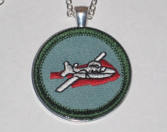 Collar de aviador de avión Insignia del espíritu de Oklahoma Red Lands Girl Scout Council Junior Scouts Aviator Aeronuatics Vintage GSA Oklahoma Patch