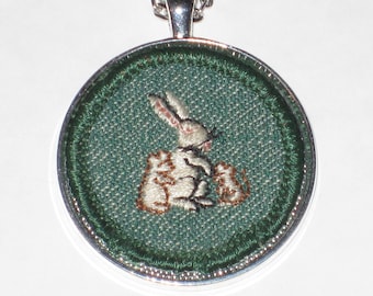Rabbit Necklace Easter Gift Spring Animal Raiser Badge Girl Scouts RARE Badge Patch Hare Mouse Bunny
