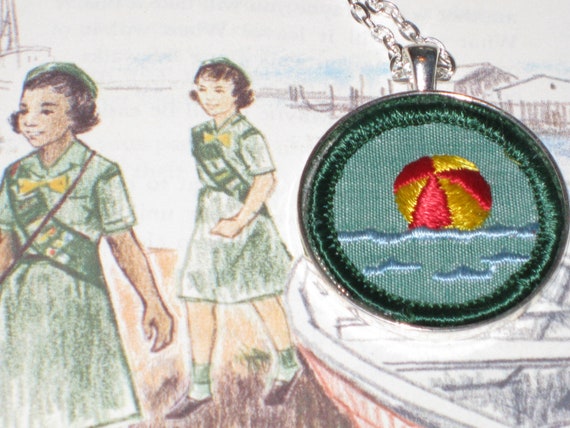 Girl Scout Junior Badge Swimming Patch Vintage Water