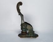 Old Cast Iron Lions Head Notary Corporate Stamp Embosser 1891