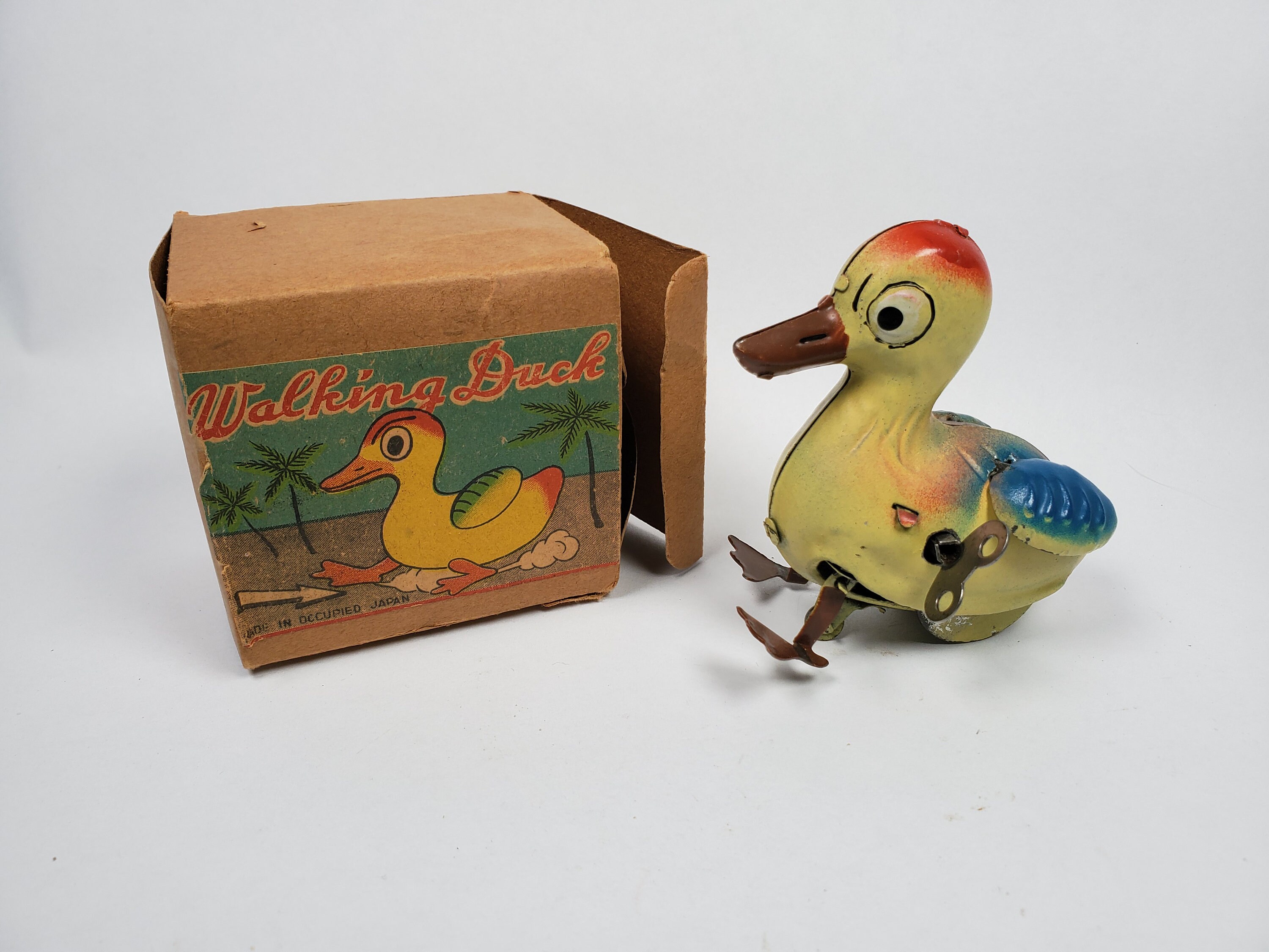 WIND UP DUCK Walking Tin Toy Moving Bird Vintage Style NEW IN BOX Retro Litho 