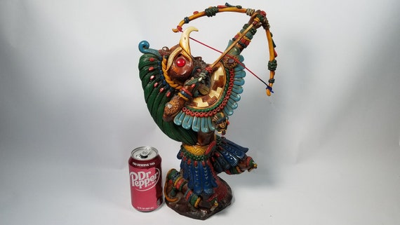 Large Mexico Statue Of Aztec Maya Warrior With Eagle Wardrobe Etsy