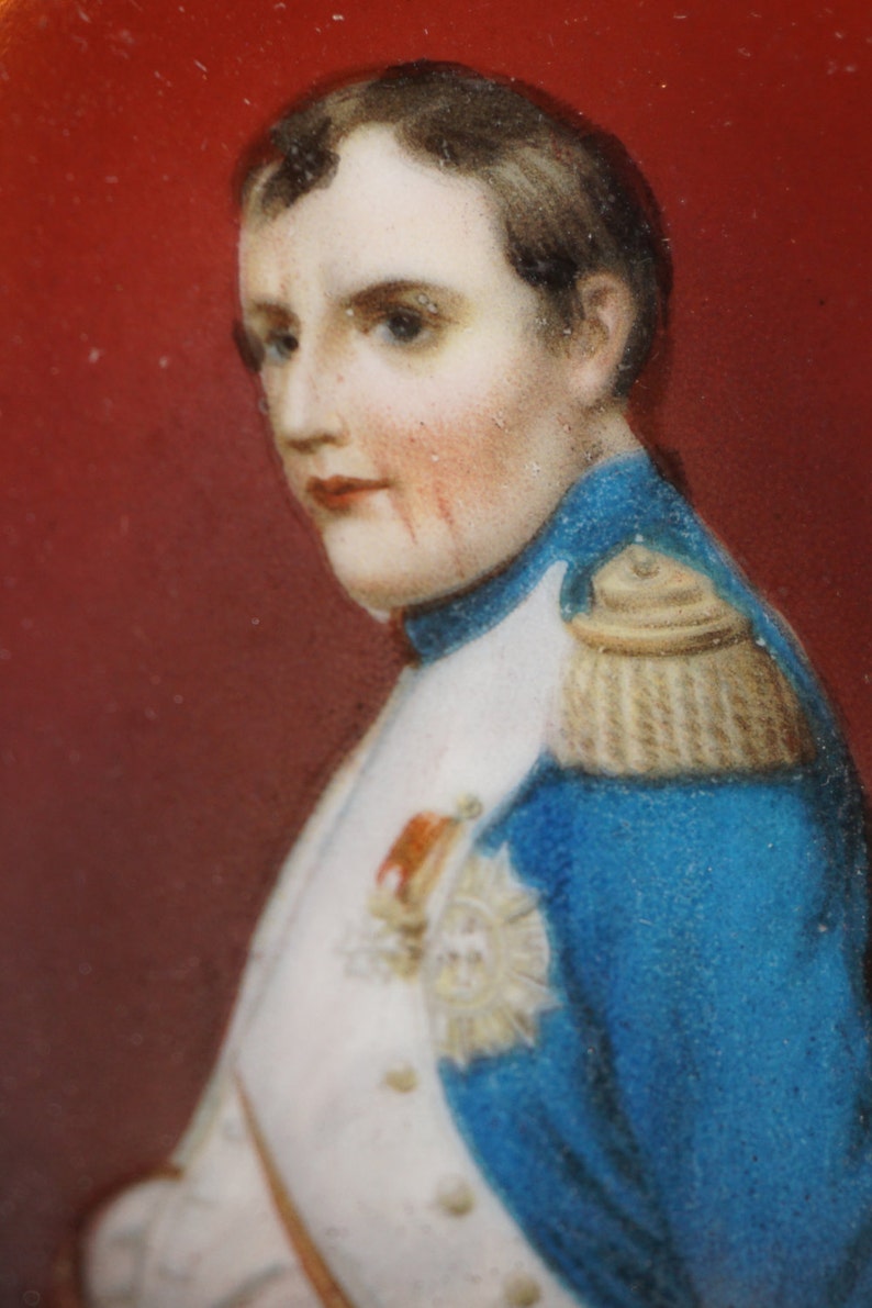 Framed Hand Painted Porcelain Miniature Portrait of Napoleon Etsy