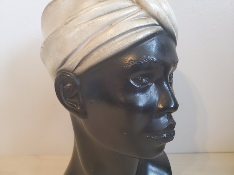 VTG 1969 Marie Brower Blackamoor Bust Chalkware image 3