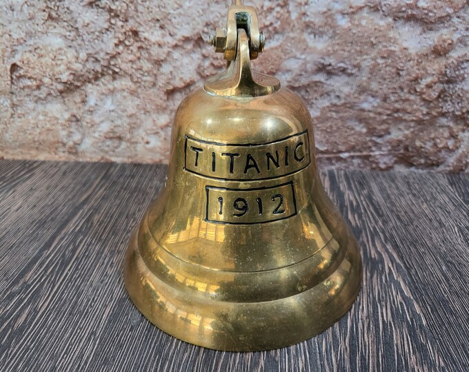 Vintage Replica Titanic 1912 Brass Bell With Mounting Bracket Etsy