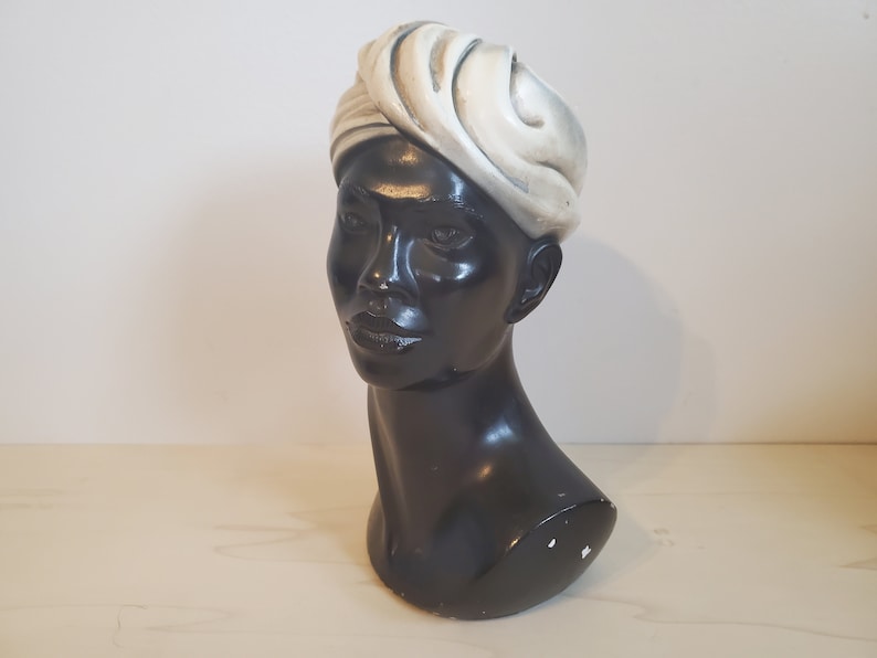 VTG 1969 Marie Brower Blackamoor Bust Chalkware image 1