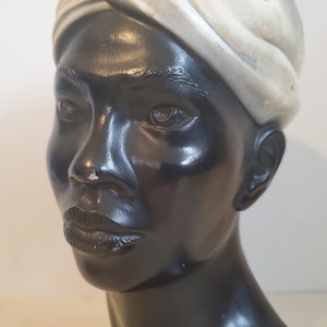 VTG 1969 Marie Brower Blackamoor Bust Chalkware image 5