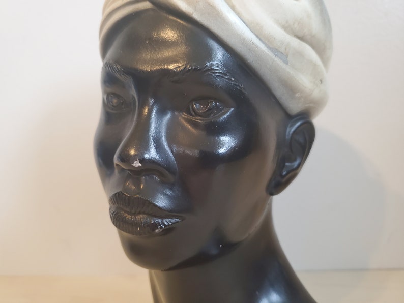 VTG 1969 Marie Brower Blackamoor Bust Chalkware image 5