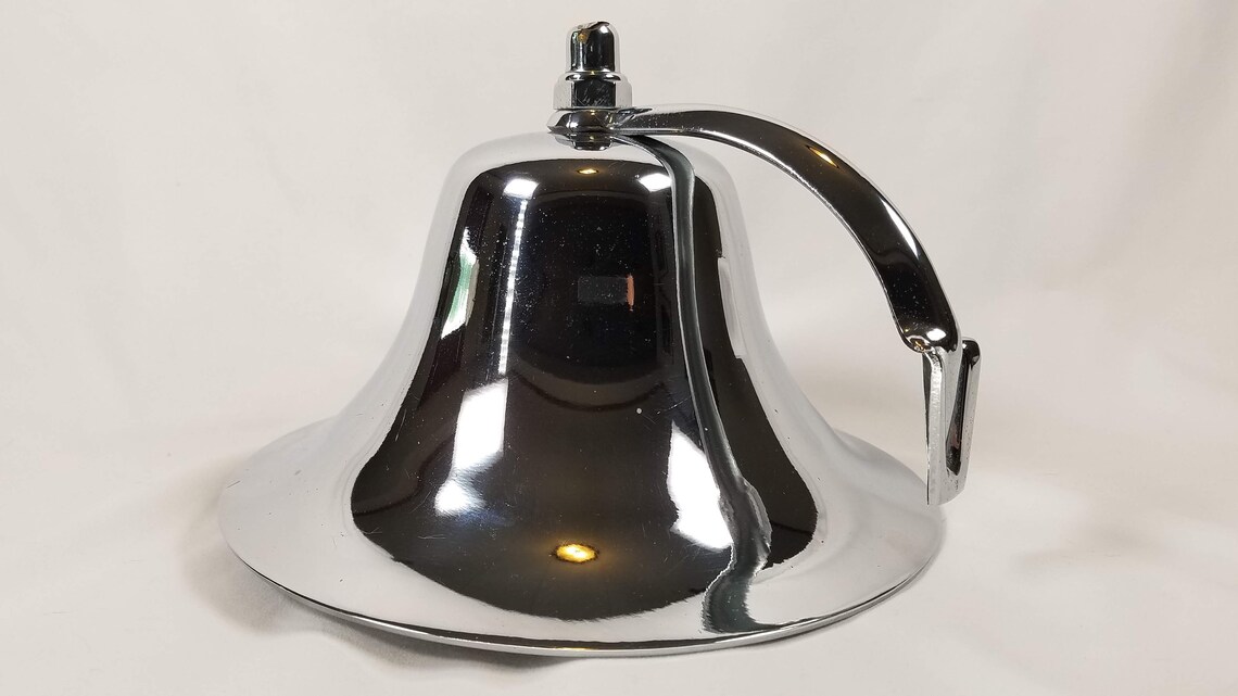 Vintage Perko Chrome Over Bronze Ships Fog Bell 8 Inch Etsy