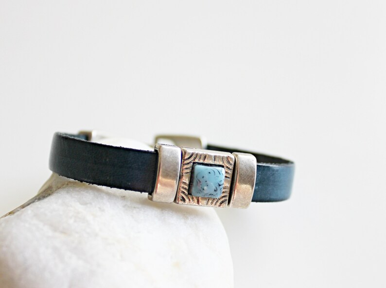 TURQUOISE BRACELET, Boho Women leather bracelet, Must have bracelet, Turquoise jewelry, Beads Bracelets, fashion jewelry, boho jewelry image 3