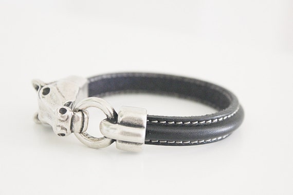 leather horse bracelet