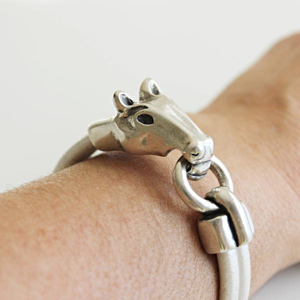 HORSE BRACELET - Equestrian bracelet - Pferd Armband - Unisex bracelet - Horse head bracelet - Horse gift - Silver horse head - Horse lovers