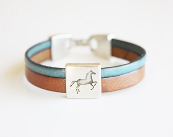 HORSE BRACELET, UNISEX bracelet, Equestrian bracelet, Bracelet for horse lovers, Western bracelet, Western jewelry, Silver horse bracelet.