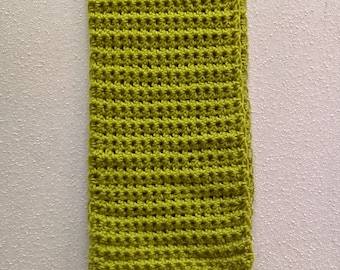Chunky Crocheted Scarf in Green Quartz