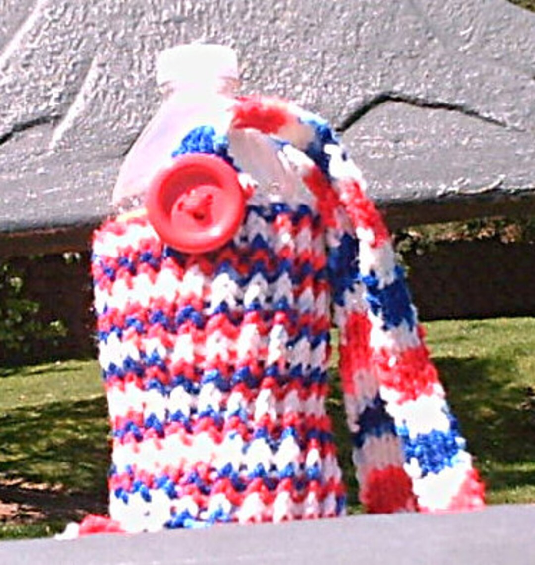 Patriotic Bottle Cozy Hand Knit Bottle Holder Etsy.de