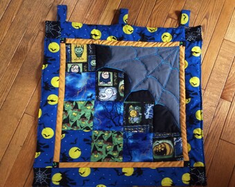 Quilted Halloween Character Wall Hanging (Blue/Green/Black)