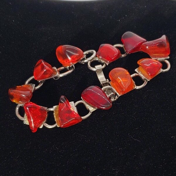 Red Glass Stone Etsy