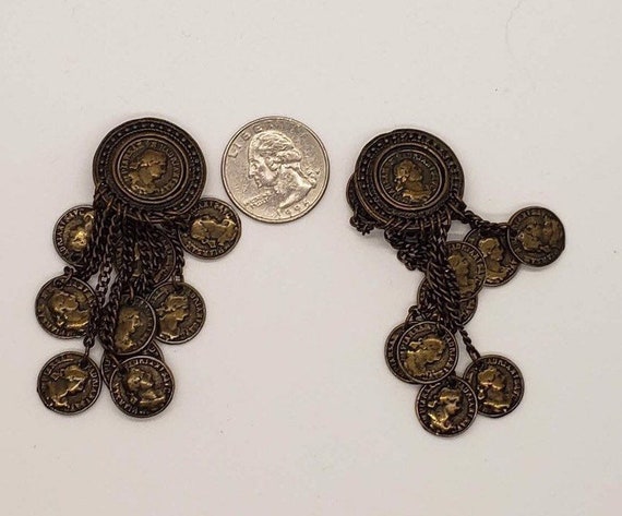 Blanca Designer Vintage Dangling Coins Clip-on Ea… - image 6