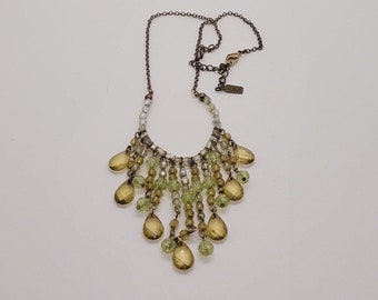 Vintage 1928 Jewelry Co. Faceted Bead Dangle Chain Choker Necklace