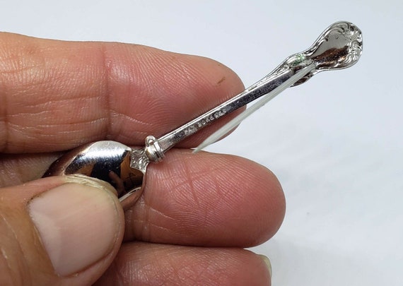 1940s Vintage Miniature Silver Spoon Brooch - image 10