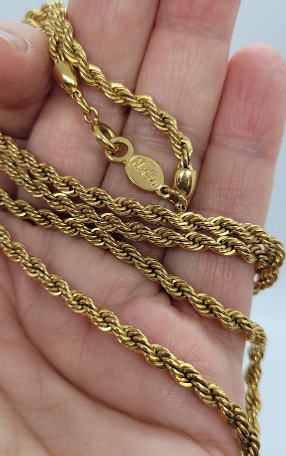 Vintage Napier 30-Inch Twisted Rope Gold Tone Chain N… - Gem