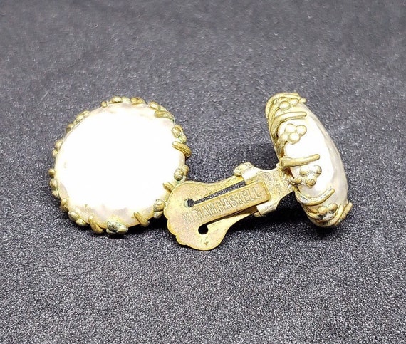 Signed Miriam Haskell Vintage Faux Baroque Caboch… - image 7