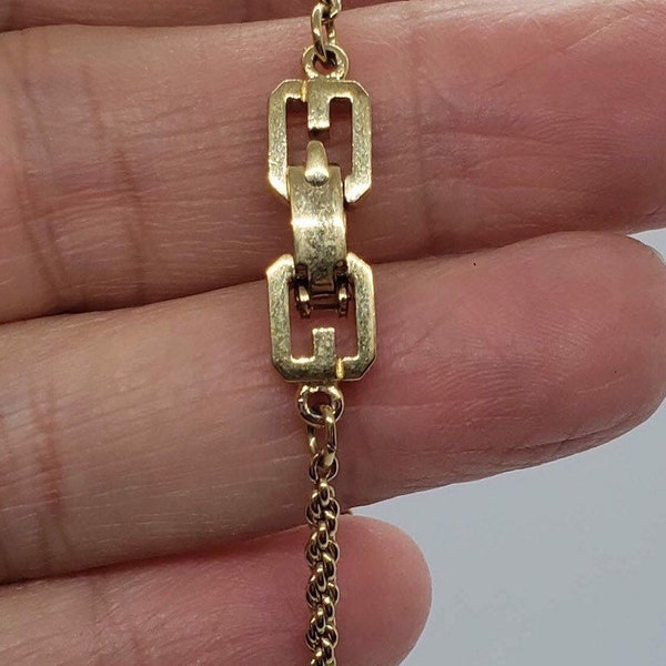 Signed Givenchy Gold Plated Twisted Chain Bracelet with Link G Clasp
