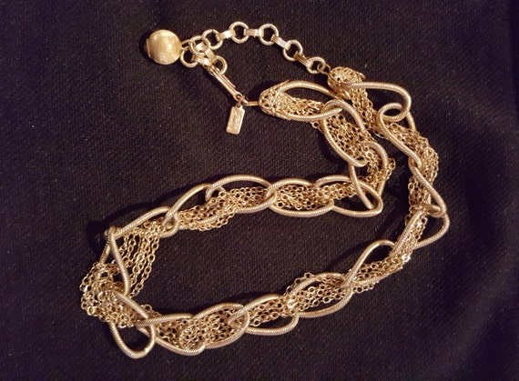 Hattie Carnegie Signed Vintage Goldtone Choker Cha